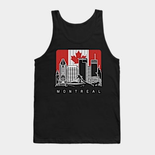 Montreal Canada Skyline Canadian Flag Tank Top